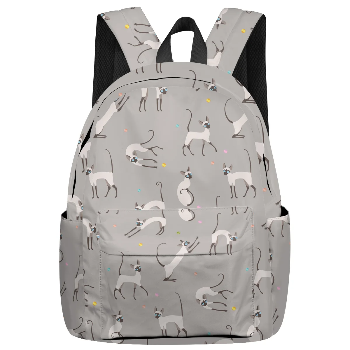 

WHEREISART Cartoon Cute Cat Backpacks Eve Of All Saint'S Day Bottle Side Pockets Business Daypack Water Resistant Travel