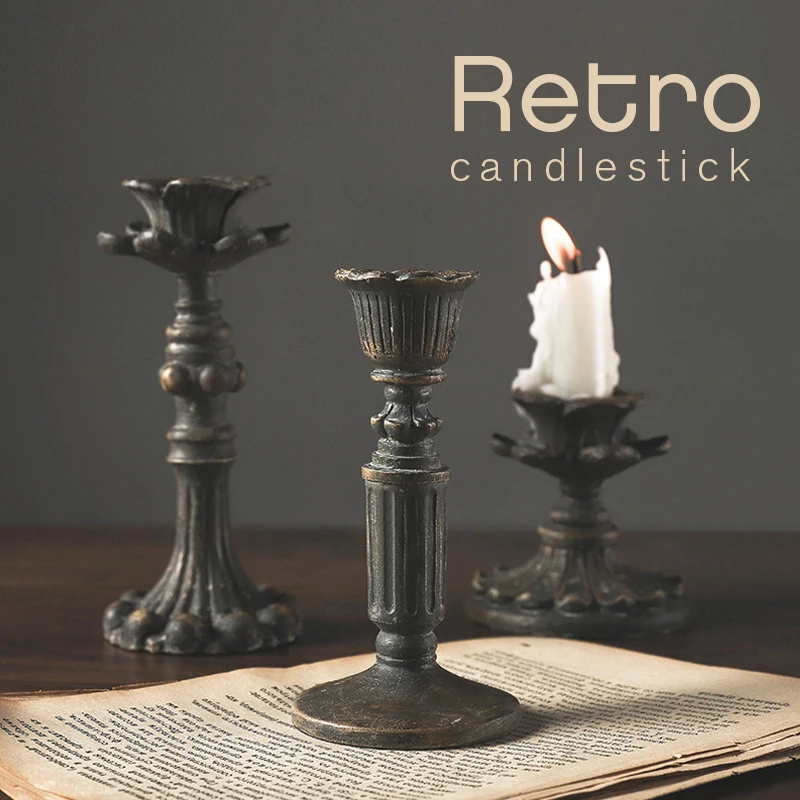 

European Vintage Candlestick Home Living Room Decoration Candle Holder Gothic Votive Party Wedding Centerpices Tealight Holders