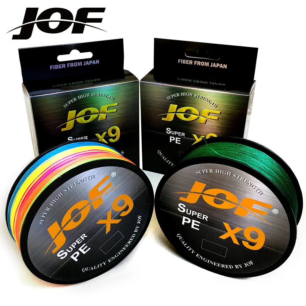 JOF X9 500M 300M 100M плетеная рыболовная леска многоцветная многонитевая полиэтиленовая