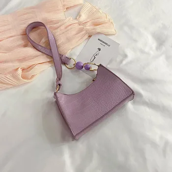 

Casual PU Leather Sling Handbag Purse For Women 2020 Elegant Chain Shoulder Crossbody Bags Popular Simple Female Daily Bag