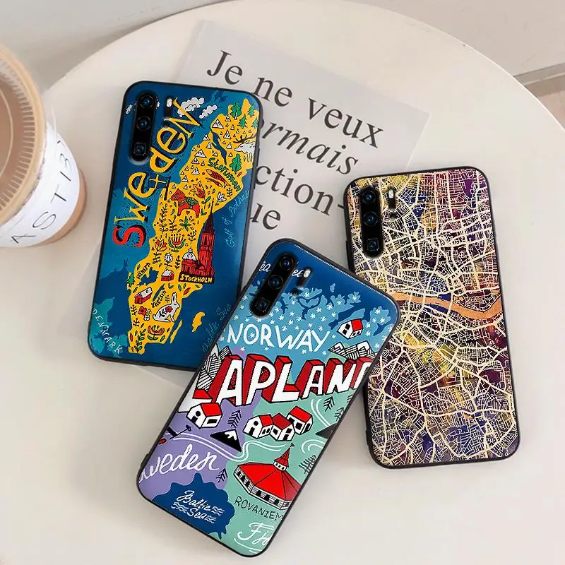 Animals World Map North Case For HuaweiY9 Prime 2019 Mate 10 20 Pro Nova2 3 4 Lite Nova 2i 3i 5i Y6 Y7 2018 Coque Funda | Мобильные