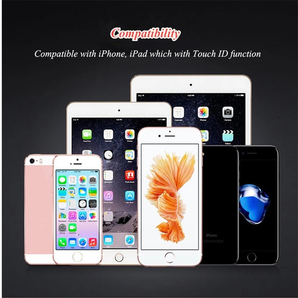Мобильный сенсорный ID стикер для IPhone 5S 6 6s 7 8 Plus SE Главная Кнопка Наклейка Поддержка отпечатков пальцев телефон наклейка для IPad 1 2 3