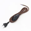 AC 220-250V EU Plug Power Cords With Dimmer Switch Flex Fabric Braided Covered Cable Electrical Power Cable 5