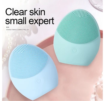 

Face Cleaning New Mini Battery Electric Face Brush Tool Silicone Cleaner Deep Hole Waterproof Beauty Soft Deep Cleaning Brush