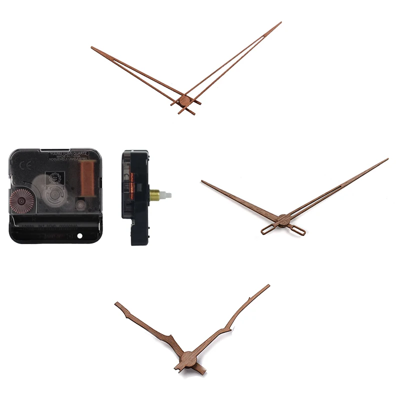 

FedEx 100 комплектов высококачественных ступенчатых движений с деревянными стрелками для 3D настенных часов часы настдеревянные иглы с металлическим крючком 14 дюймов