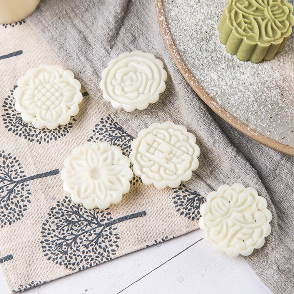 Bakery Molds Moon Cake Tool Cookie Flower Stamp Mooncake Mold Kitchen Accessories Ma'amoul Oriental Pastry Mould Form for Baking