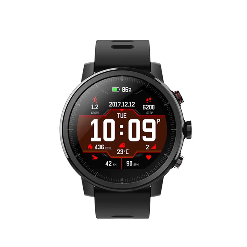Черный Смарт-часы Amazfit Stratos 2(1.34'',5ATM, GPS) с поддержкой русского языка( от 2 дней, официальная гарантия - Цвет: Черный