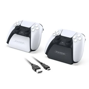 

2 in 1 Charging Kit ABS Display Showing Stand Dock Gamepad Show Shelf Bracket Holder with USB Cable for PS5 Wireless Controller