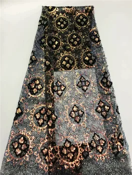 

New Sequins Lace Fabric High Quality Latest Sequins African Lace Fabric Wedding French Tulle Lace Fabric FOR Wedding FRF39