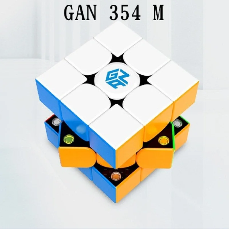 Ган 354 м Магнитный пазл, настоящий магический скоростной кубики 3x3 stickerless Профессиональный Gan354 м магниты скорость cubo magico GAN354M игрушки для детей