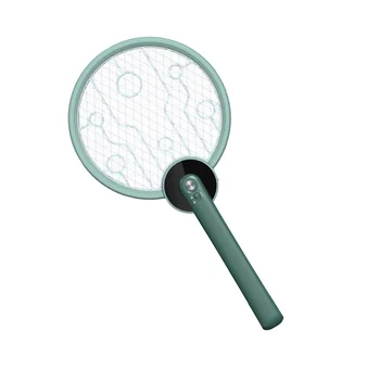 

Foldable Fly Swatter Repellents Portable Bug Zapper Light USB Rechargeable Handheld Mosquito Killer Swatter (Green)