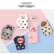 Носки с принтом аниме Anpanman baikinman Shokupanman Currypanman Dokin chan, осенне-зимние женские хлопковые носки, милые забавные мультяшные кавайные носки