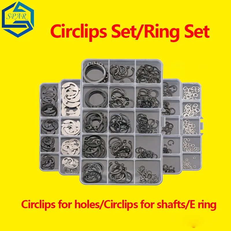 Sets Circlips for Holes Circlips for shafts Circlips for E Ring