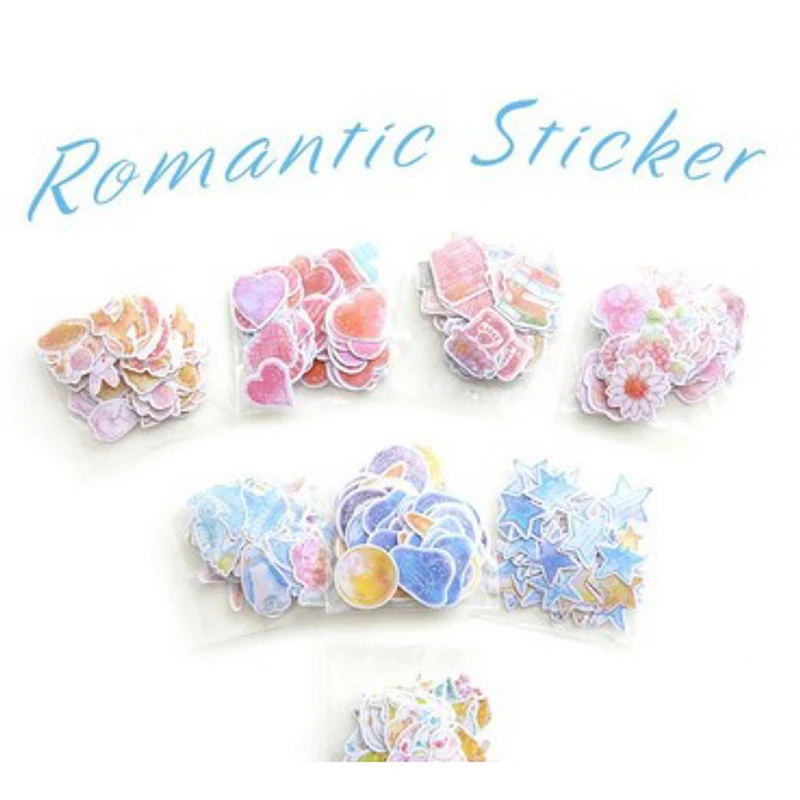 

9styles Cute PVC Stickers Pet Cake Flowers Stars Love Life Galaxy Ocean Scrapbooking Diary DIY Album Stationery Decorations