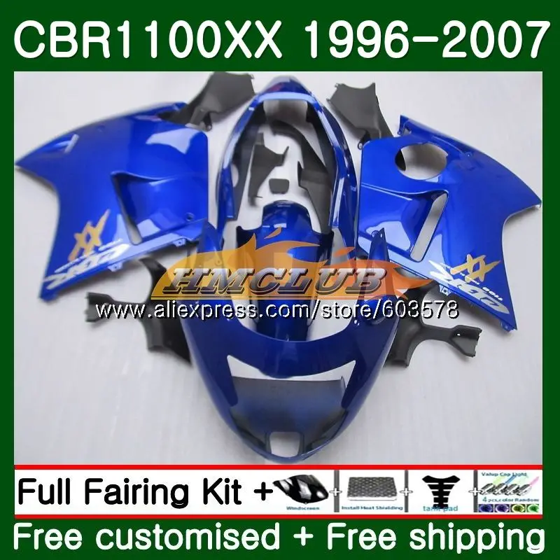 Дрозда для HONDA CBR1100XX 96 97 98 99 00 01 85CL. 74, цвет: синий, CBR1100 XX 1996 2007 CBR 1100XX 02 03 04 05 06 07 обтекатели