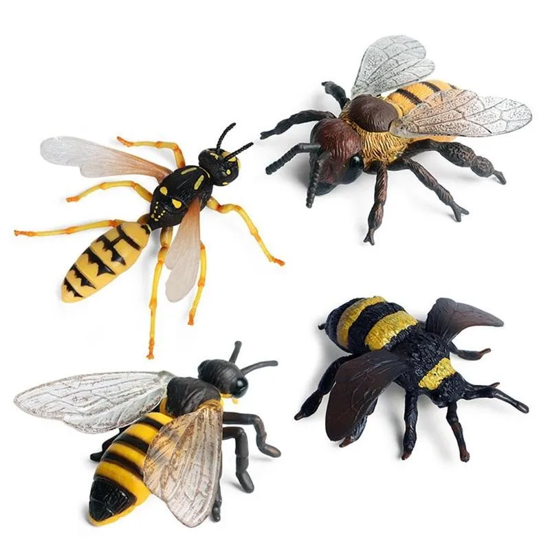 Ofertas Especiales Modelo de abeja de Animal de simulación para niños, figuras de juguetes para fiesta, decoración de Festival para el hogar, bolsa, accesorios para zapatos Erb1emB0pYy
