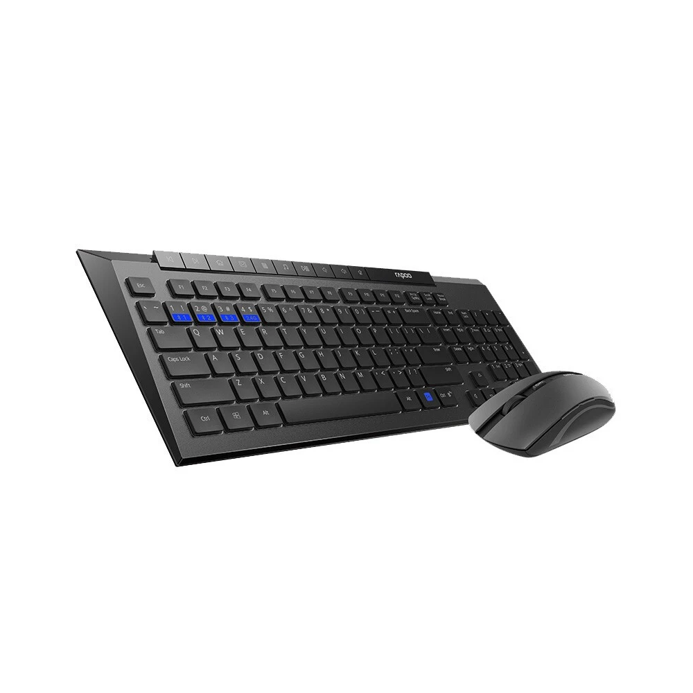 

Rapoo 8200M Multi-mode Silent Wireless Keyboard Mouse Combos Bluetooth 3.0/4.0 RF 2.4G switch between 3 Devices Connection