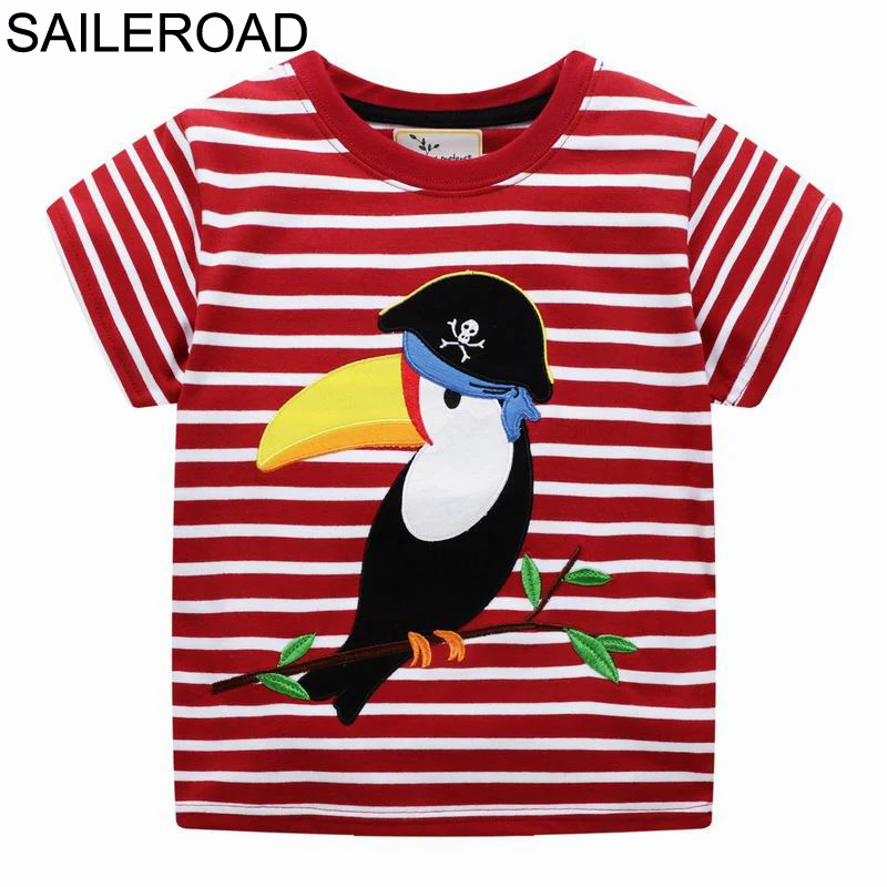 6132 same picture SAILEROAD/Летняя футболка для девочек 6 лет с изображением животных и бабочек, детская одежда для мальчиков хлопковые футболки с цветочным рисунком для маленьких девочек - Цвет: 6132 same picture