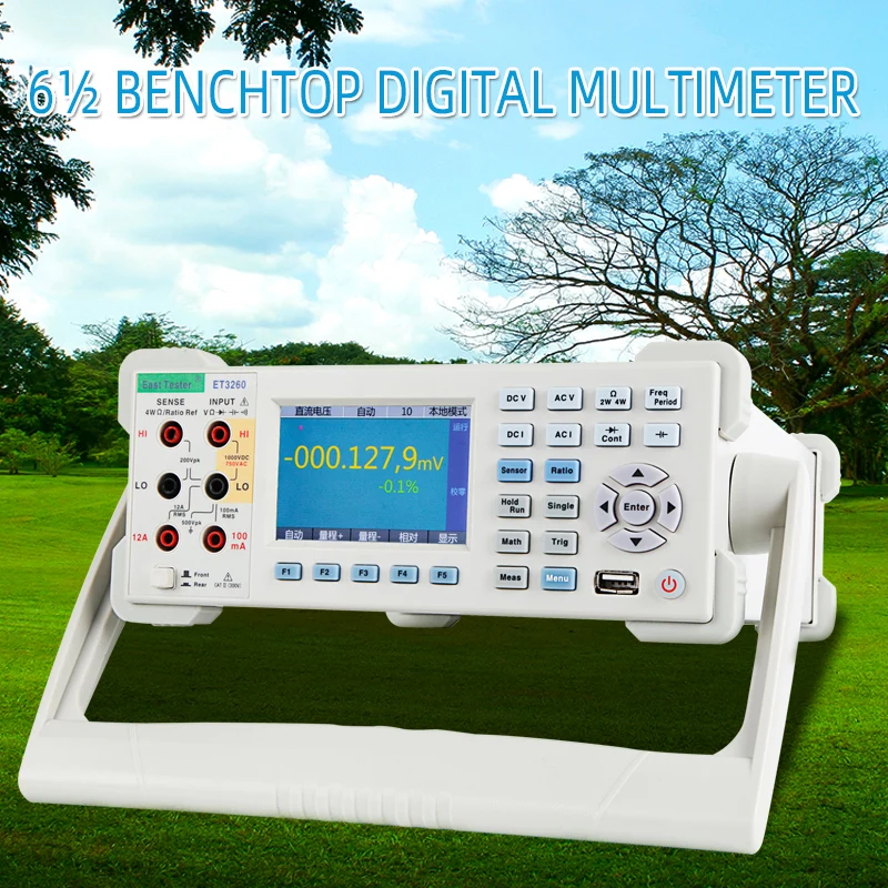 

Precision 6 1/2 Bench Top Digital Multimeter Desktop Multimeter Tester Capacitor Tester AC/DC Voltage Ammeter Continuity Test