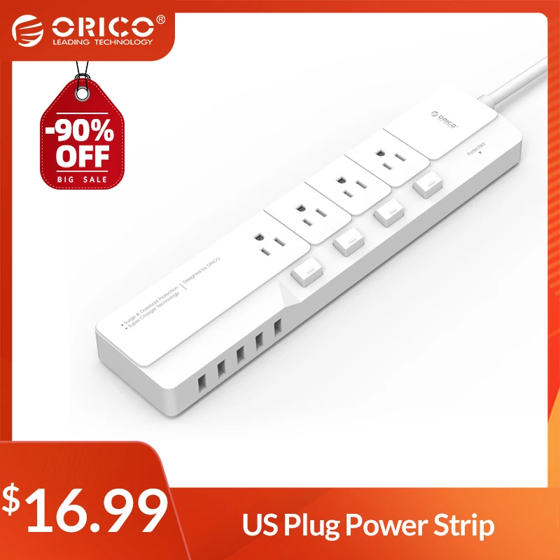 ORICO 4AC выходы 5USB порт s блок питания с переключателем подконтроля 1 5 м удлинитель