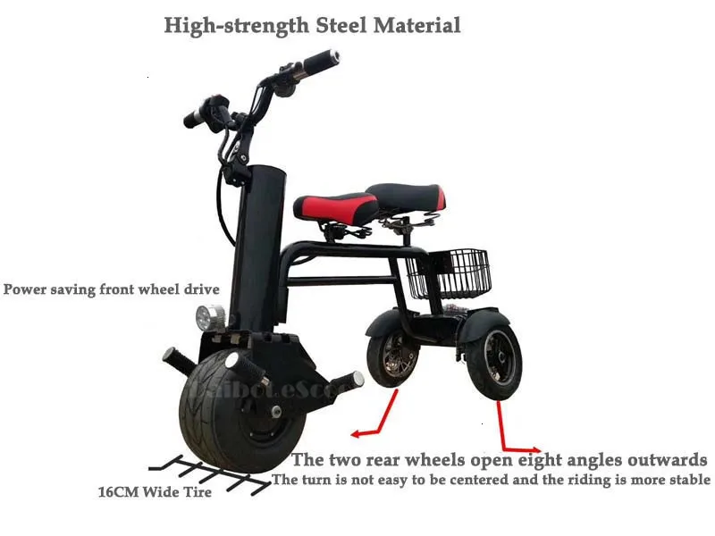 New Electric Motorcycle Scooter Three Wheel Electric Scooters 450W 60V 3 Wheel Electric Scooter with 2 Seats for Adult (10)
