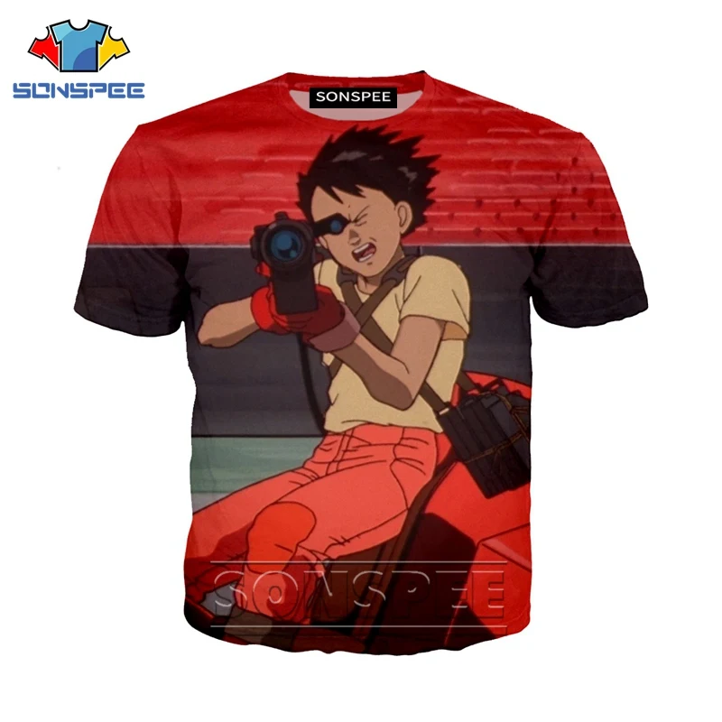 Аниме 3d принт комиксов Акира футболка уличная топы мультфильм рок для мужчин и женщин модная футболка Harajuku Детские рубашки homme футболка A170 - Цвет: 15