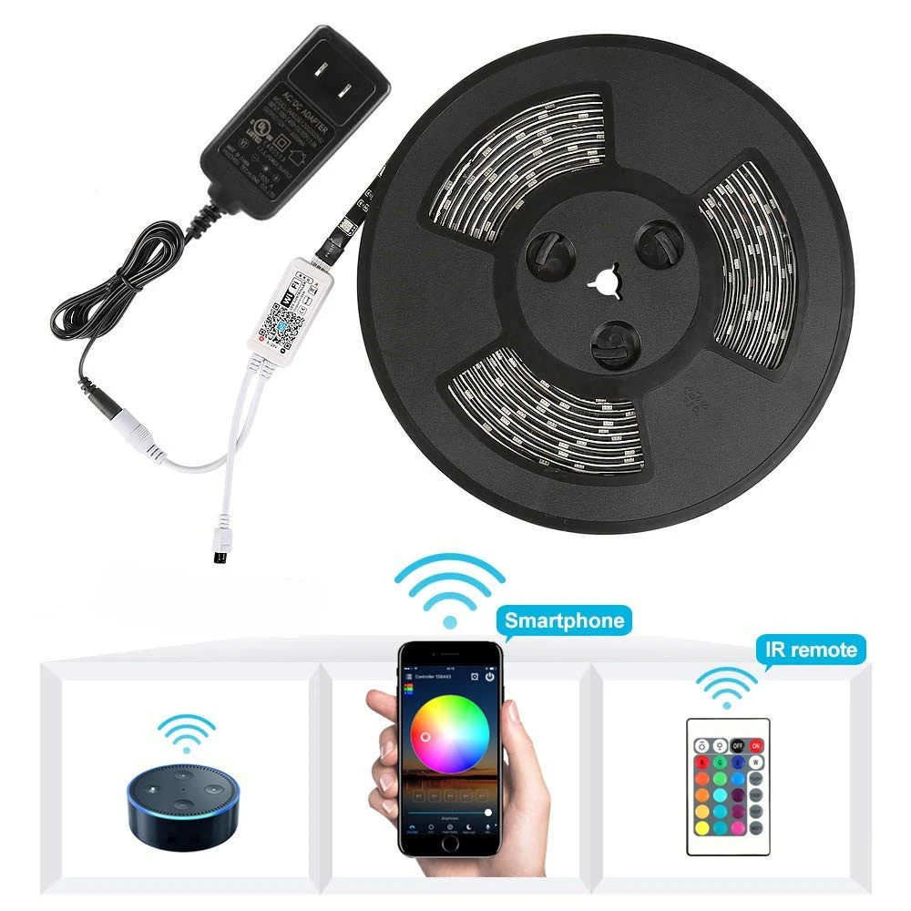 Binval WiFi светодиодный светильник 5/10 м RGB 5050 Светодиодный ленточный s меняющий цвет с