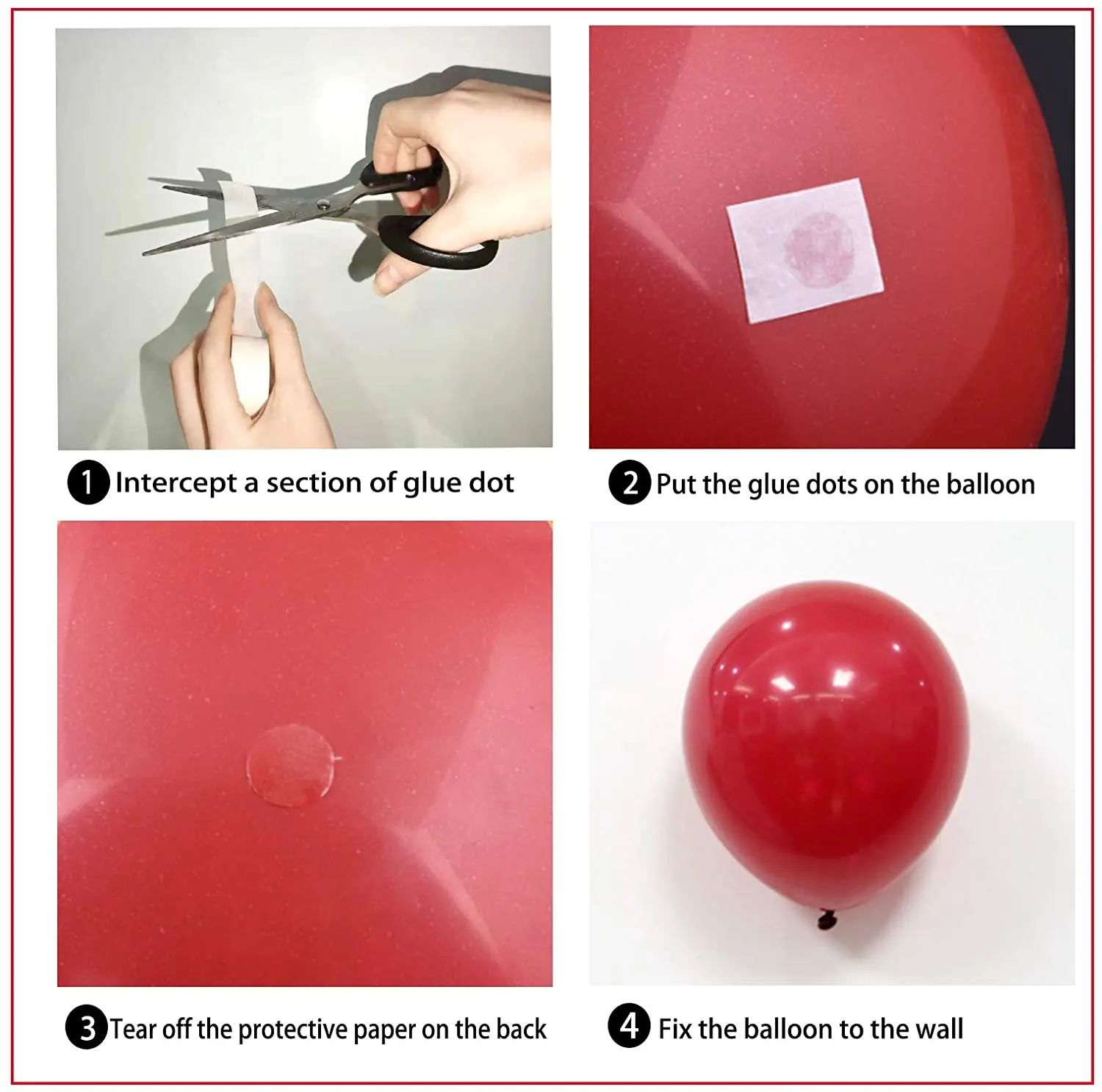 1000 Points Balloon Attachment Glue Dot Transparent double-sided tape  without traces no damage to the wall Balloon accessories