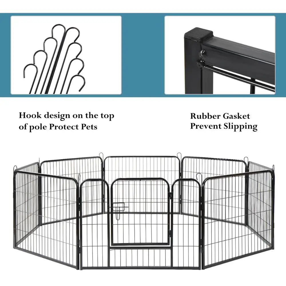 8 Panel Metal Dog Cage Playpen for Rabbits Guineas Cats Pet Puppy Training Whelping Cage Crate Run Enclosure Silver 8 Panel Metal Dog Cage Playpen for Rabbits Guineas Cats Pet Puppy Training Whelping Cage Crate Run Enclosure Silver