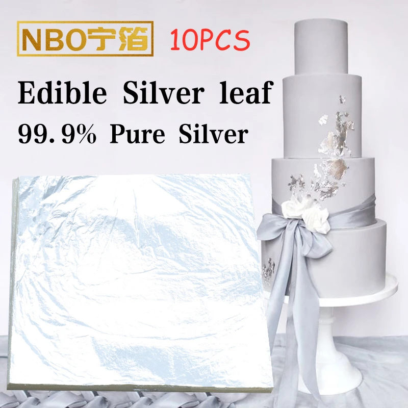 Edible Silver Leaf for Cake Decorating