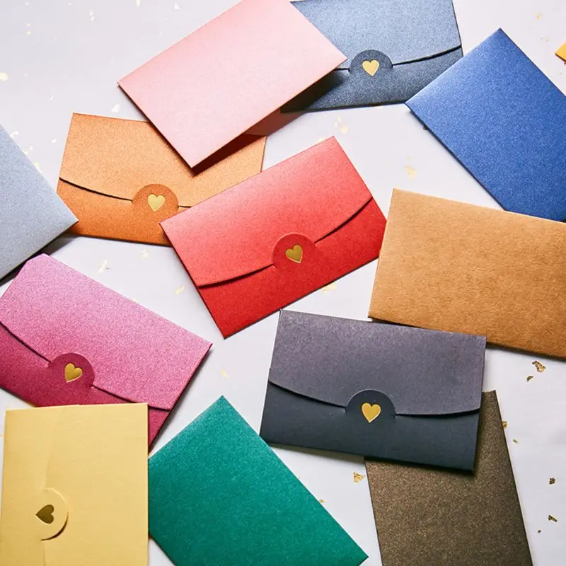 10 шт пустые мини-конверты в форме сердца в стиле ретро, конверты для приглашений на свадьбу, конверты для письма Gree