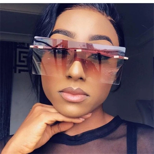 Fashion Transparent Women Sunglasses UV400 Oversized Rimless Sunglasses For  Women Shades Hot Ins Sun Glasses Female - AliExpress