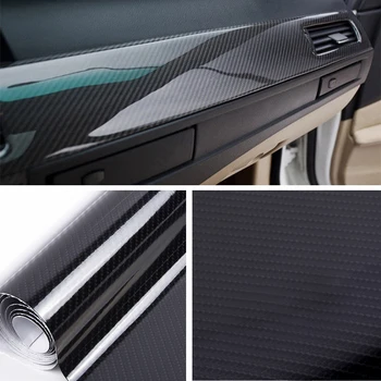 

30*152cm/12*60inch 5D Gloss Glossy Black Carbon Fiber Vinyl Wrap Sticker Decal
