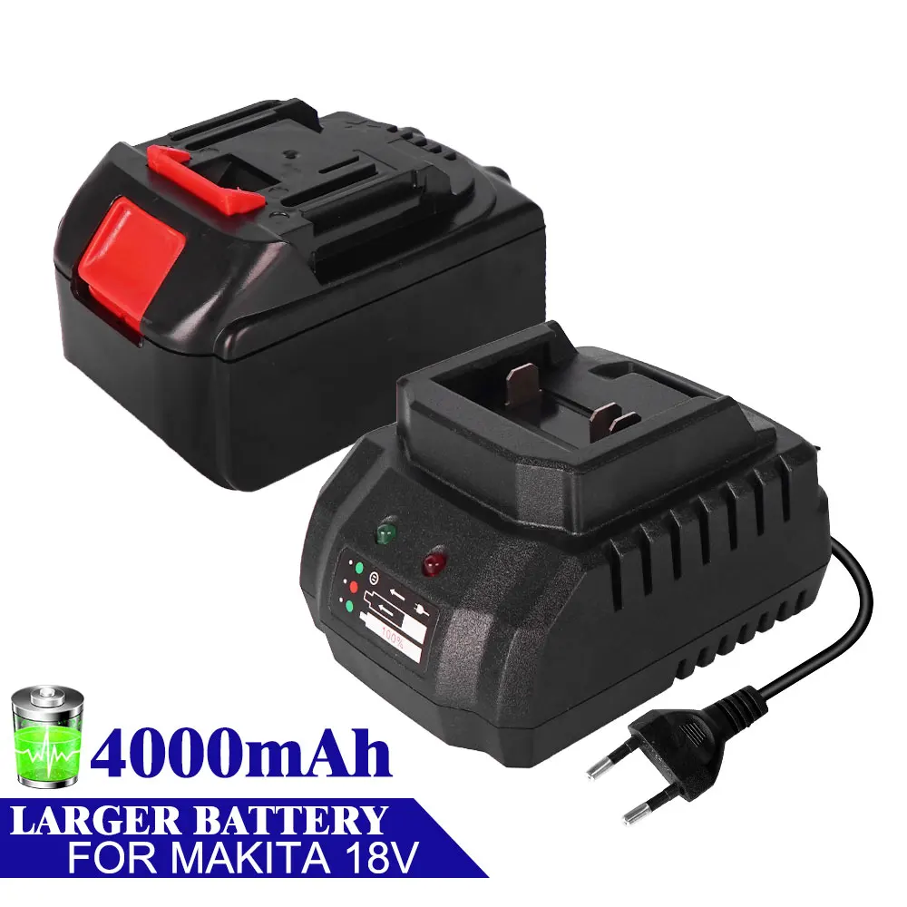 4000mAh Battery with Charger Lithium ion Rechargeable Replacement for Makita 18V Battery BL1850 BL1830 BL1860  Cordless Drills