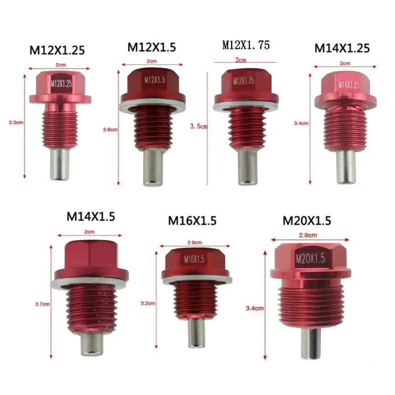 M12x1.5 M12x1.25 M14x1.5 Магнитная дренажная масляная пробка из алюминиевого сплава и