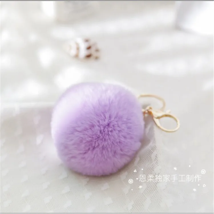 

Hot Selling Rex Rabbit Furry Ball Key Cap WOMEN'S Fashion Bag Bag Pendant Creative