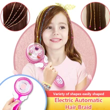 Meninas elétrica trança de cabelo automático diy elegante trança penteado ferramenta torção trança máquina tecer rolo fingir crianças brinquedos