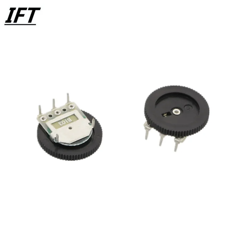 10pcs A103 10k Duplex Gear Potentiometer Dial 16x2mm For Radio Mp3/mp4