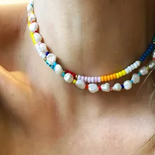 Богемное ожерелье с подвеской в виде раковины puka, колье, boho jewelrycollares largos, пресноводные жемчужные бусы, многослойное женское ожерелье, новинка