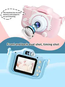 Цифровая мини-видеокамера для детей, симпатичная мультяшная игрушка-лягушка, Детская развивающая Встроенная батарея для мальчиков и девоч...