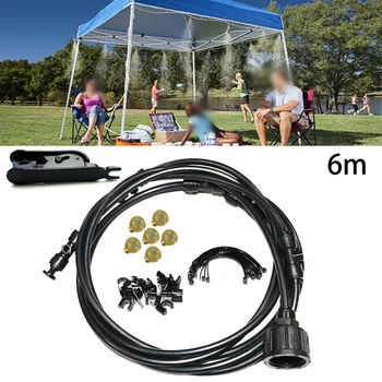 

6M Misting Cooling System Fan Cooler Patio Garden Water Spray Hose Nozzles Set For Garden Cooling Spray System