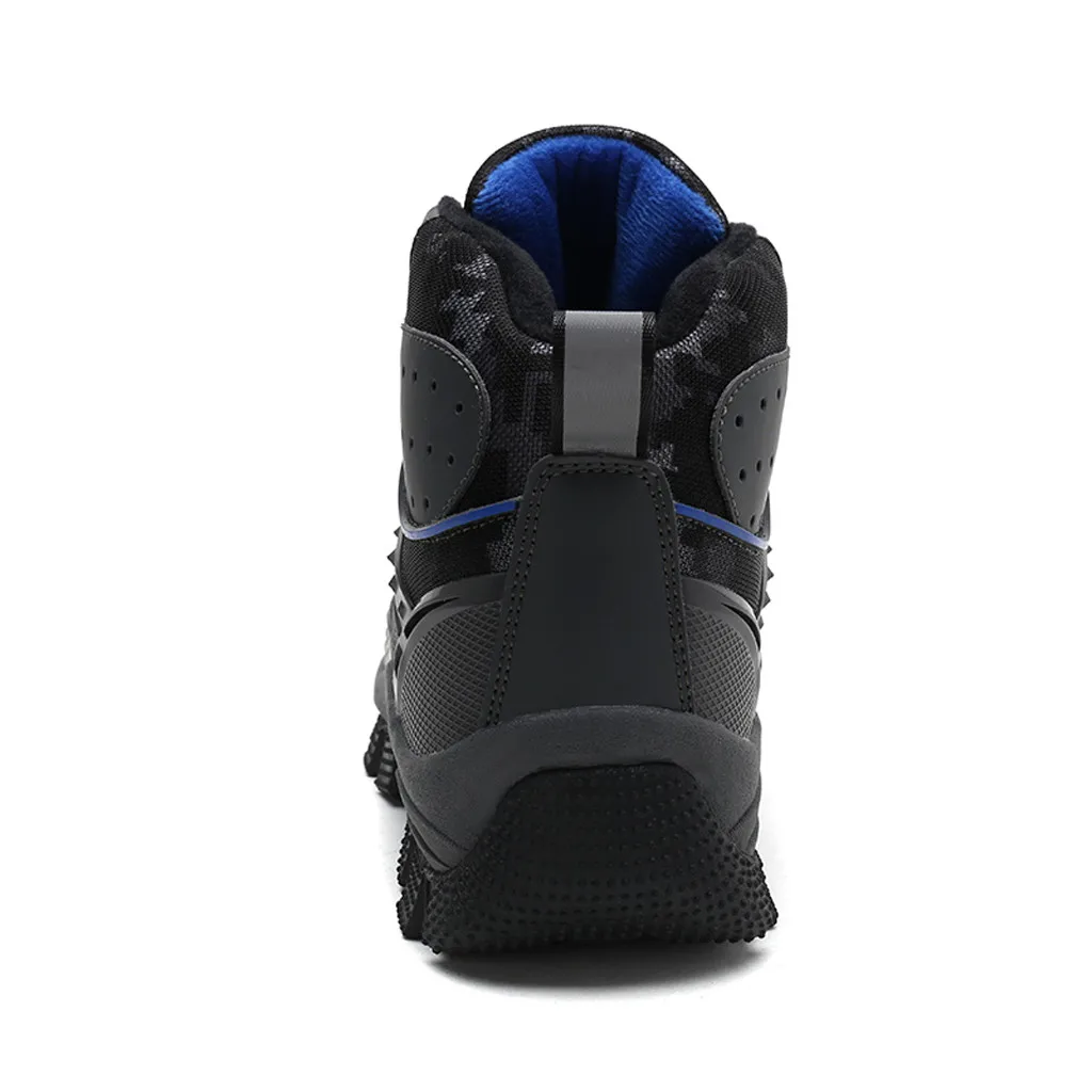Men Warm High-top Outdoor Boots Wear-resistant Reflective Winter Walking Shoe Footwear Flock Male Safty Shoes Zapatillas Hombre
