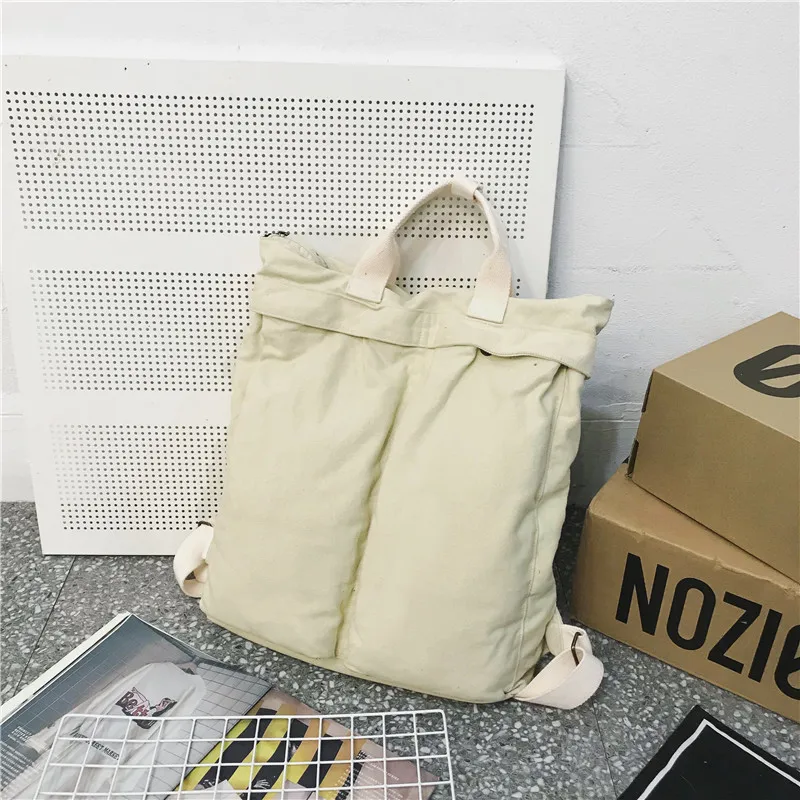 Solid Color Backpack Laptop Canvas Women Backpack High Capacity Female Schoolbag For Teenages Girls Travel Bag Mochila Mujer travel backpack laptop backpack school bag