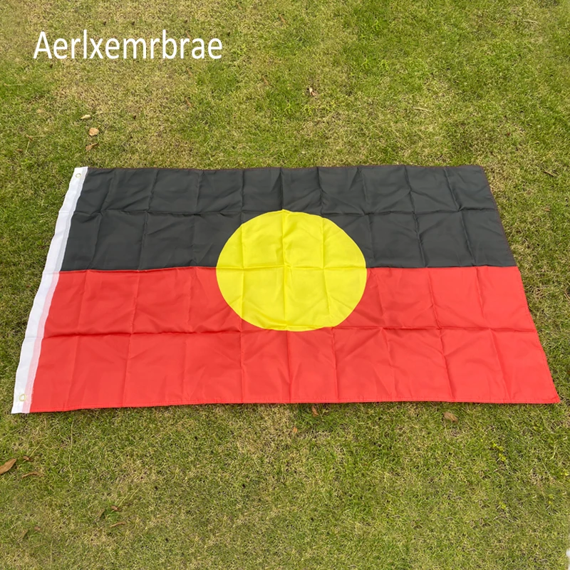

aerlxemrbrae flag 90x150cm Australian Aboriginal Flag Home Decoration flag