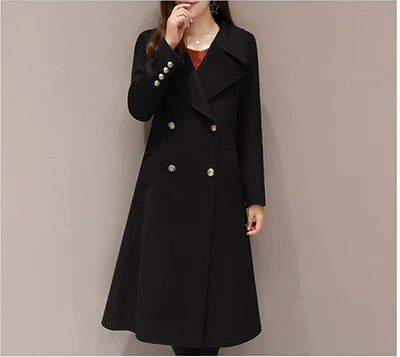 Autumn/winter Women's Wool Coat Plus Size High Quality Wool Jacket Korean  Slim Temperament Long Coat 5xl