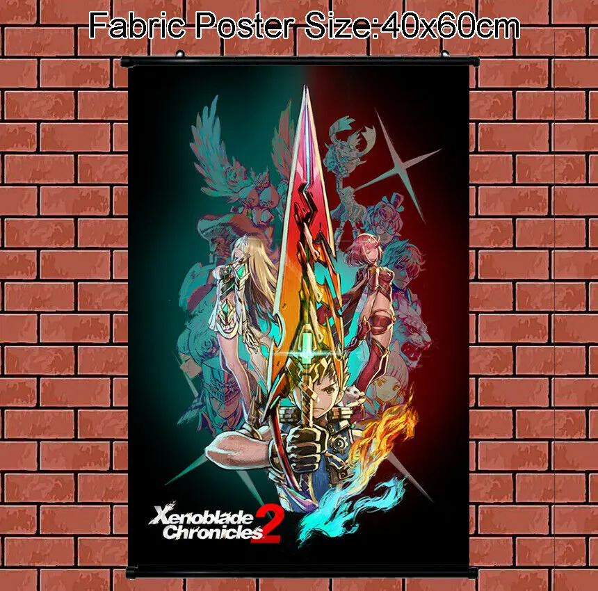 

Cloth Poster Wall Scroll Game Xenoblade Chronicles 2 Rex Pyra Cool 60x40cm