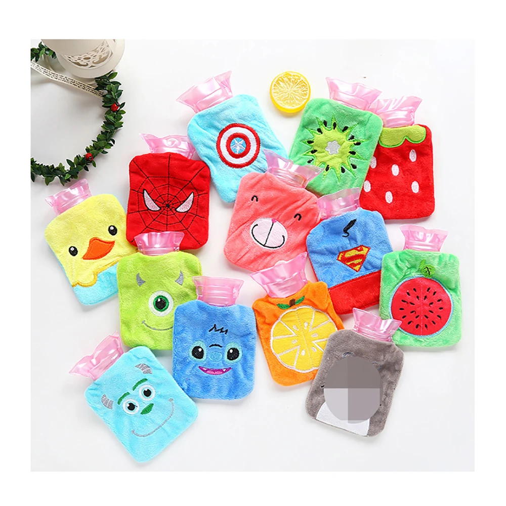 1 pcs Plush Cartoon Thick Hot Water Bottle Bag Warm Relaxing Heat Cold Therapy Portable Hand Warmer Water Injection Storage Bag