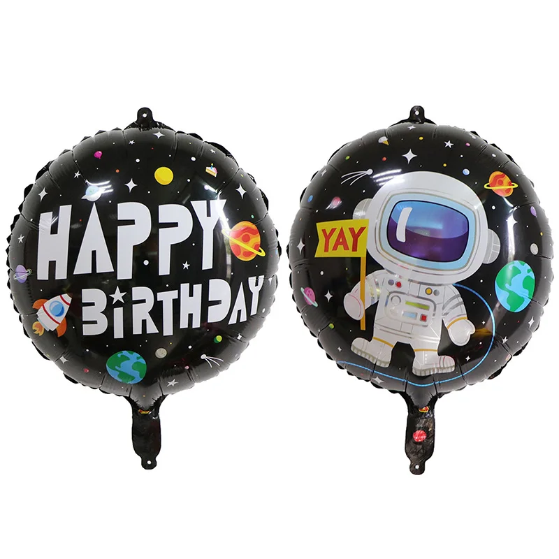 Космические вечерние принадлежности одноразовая посуда фольгированные шары Мальчик Дети астронавт украшение для торта на день рождения на тему "Лошадки карусели" вечерние украшения подарок - Цвет: 1pcs balloon