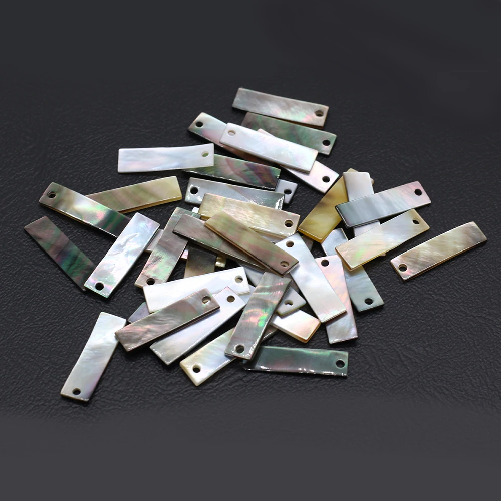 50PCS Wholesale Natural Freshwater Shell Rectangular Pendant For Woman Jewelry Making DIY Necklace Earring Accessory Gift