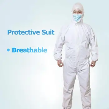 

Disposable Unisex Non Woven Hooded Dust Proof Isolation Protection Coverall